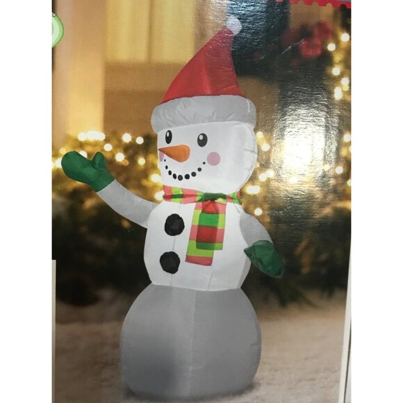 Inflatable Snowman Holiday Time Airblown 4 Ft Tall Indoor Outdoor Christmas Deco - Picture 1 of 4